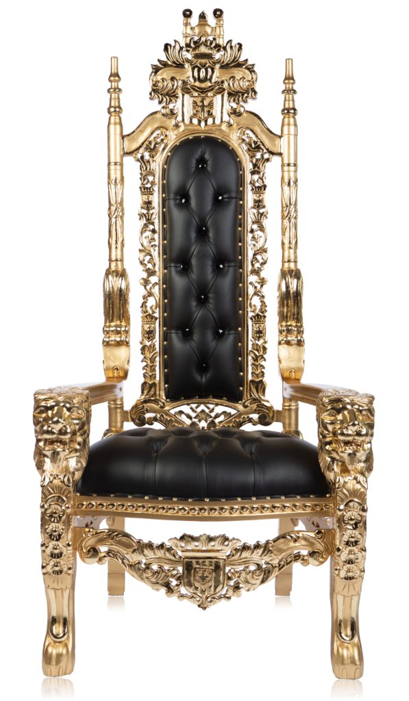 Lion Head Gold And Black Throne Chair
