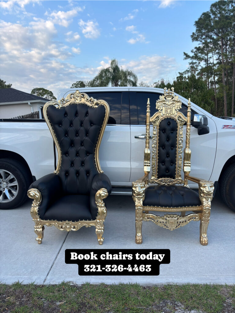 King and queen throne chair rental in Palm Bay