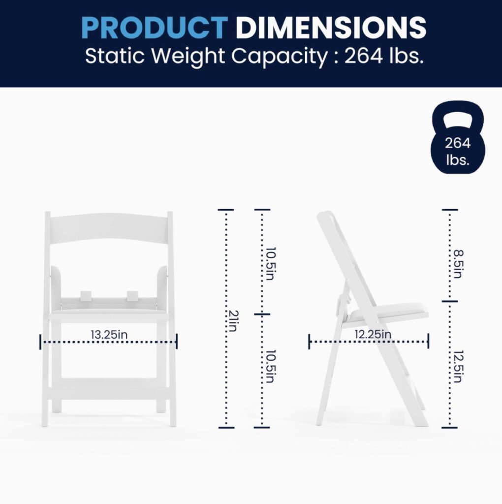 $3 kids white premium padded chairs